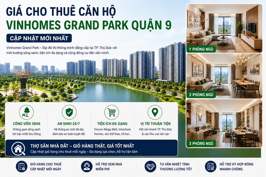 Giá cho thuê căn hộ Vinhomes Grand Park quận 9